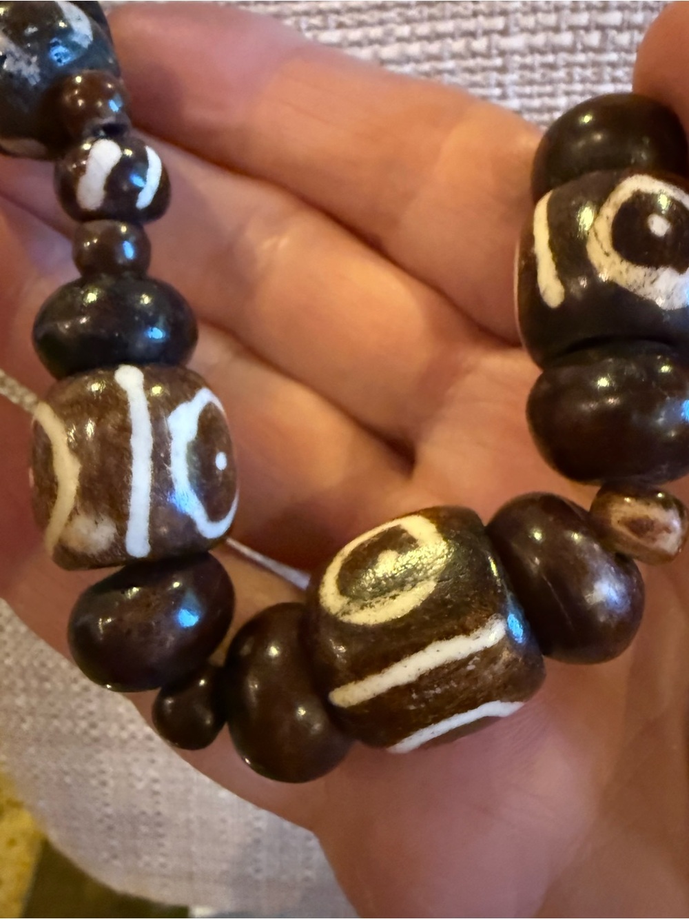 Vintage Tibetan Dzi agete bead Tribal Necklace - Picture 6 of 7
